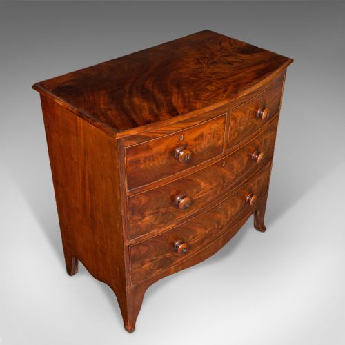 fig 4. Grand Antique Bow Front Chest of Drawers, English, Tallboy, Georgian, Circa 1780