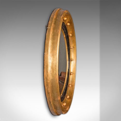 fig 2. Antique Porthole Mirror, English, Convex, Decorative, Hall, Lounge, Regency