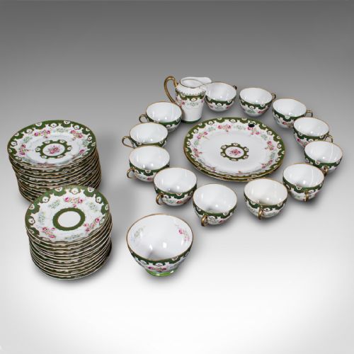 Antique Tea Service, German, Porcelain, 12 Person, Afternoon Set, Edwardian