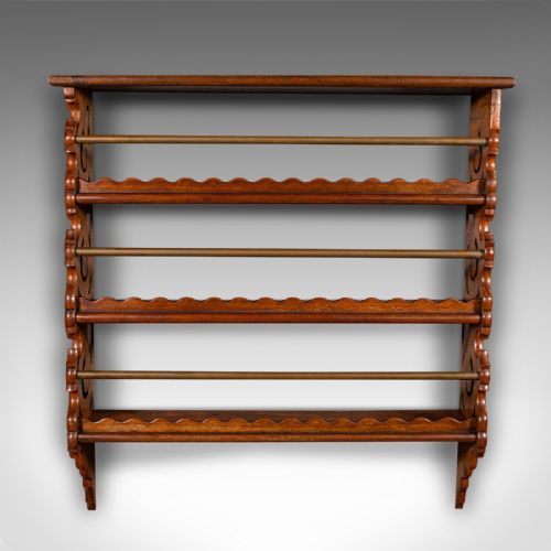fig 1. Antique Ship's Shelves, English, Maritime, Kitchen Rack, Safety Bars, Edwardian