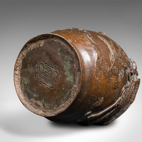 ANTIQUE DECORATIVE POSY VASE JAPANESE BRONZE MEIJI PERIOD URN VICTORIAN - ADDITIONAL PHOTO 10