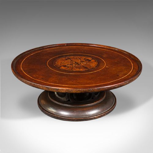 fig 1. Antique Lazy Susan, English Walnut, Inlay, Afternoon Tea, Cake Stand, William IV