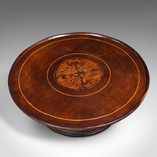 fig 3. Antique Lazy Susan, English Walnut, Inlay, Afternoon Tea, Cake Stand, William IV