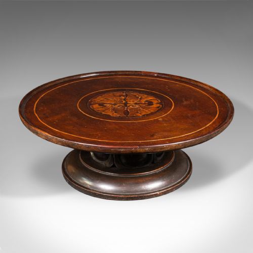 fig 4. Antique Lazy Susan, English Walnut, Inlay, Afternoon Tea, Cake Stand, William IV