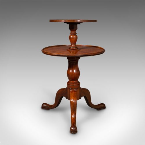 ANTIQUE COUNTRY HOUSE DUMB WAITER ENGLISH 2TIER SERVING TABLE GEORGIAN 1780 - ADDITIONAL PHOTO 1
