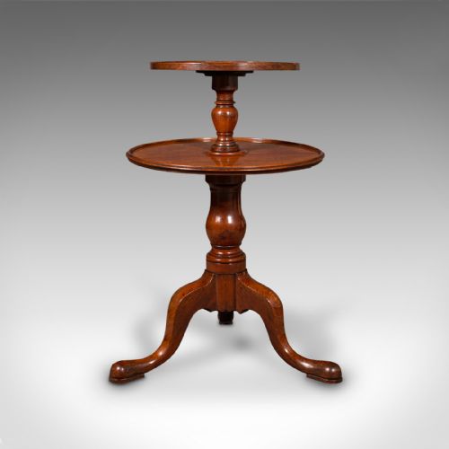 ANTIQUE COUNTRY HOUSE DUMB WAITER ENGLISH 2TIER SERVING TABLE GEORGIAN 1780 - ADDITIONAL PHOTO 2
