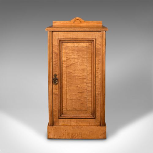 fig 1. Antique Nightstand, Scottish, Satinwood, Cabinet, Pot Cupboard, Victorian, 1890