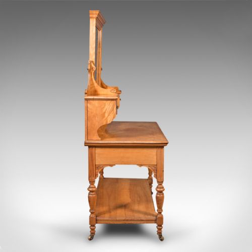 GRAND ANTIQUE DRESSING TABLE SCOTTISH SATINWOOD BEDROOM VANITY VICTORIAN - ADDITIONAL PHOTO 2