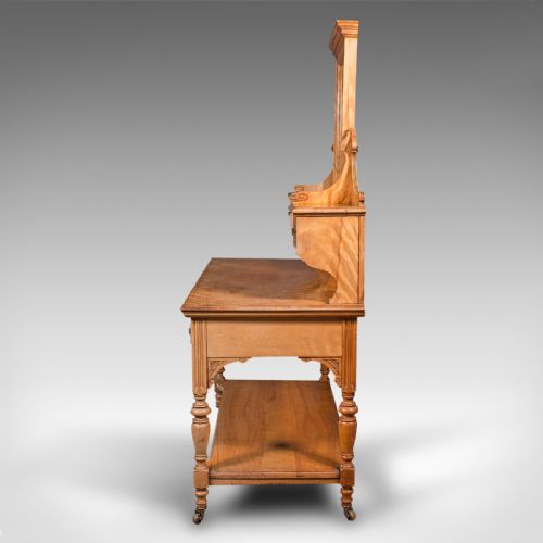 GRAND ANTIQUE DRESSING TABLE SCOTTISH SATINWOOD BEDROOM VANITY VICTORIAN - ADDITIONAL PHOTO 3