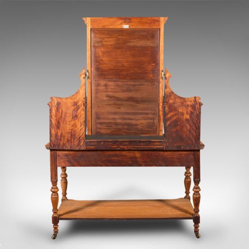 GRAND ANTIQUE DRESSING TABLE SCOTTISH SATINWOOD BEDROOM VANITY VICTORIAN - ADDITIONAL PHOTO 4