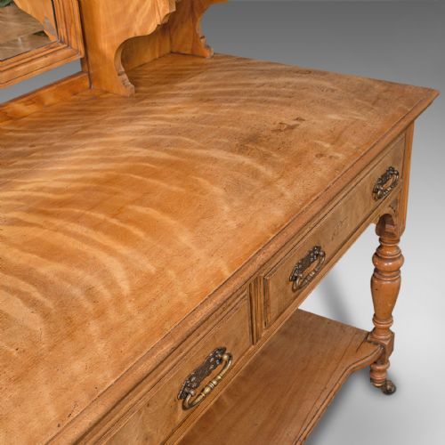 GRAND ANTIQUE DRESSING TABLE SCOTTISH SATINWOOD BEDROOM VANITY VICTORIAN - ADDITIONAL PHOTO 6