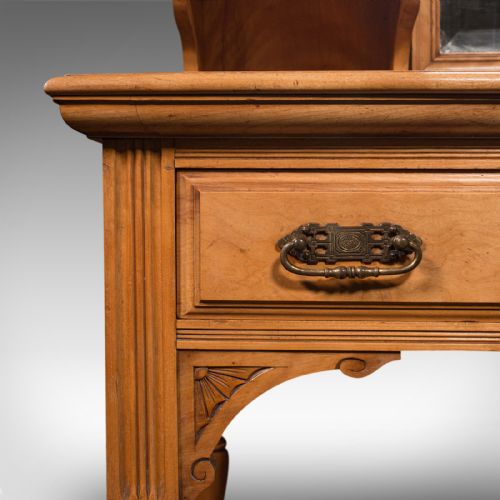 GRAND ANTIQUE DRESSING TABLE SCOTTISH SATINWOOD BEDROOM VANITY VICTORIAN - ADDITIONAL PHOTO 9