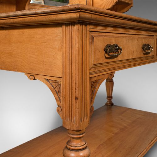GRAND ANTIQUE DRESSING TABLE SCOTTISH SATINWOOD BEDROOM VANITY VICTORIAN - ADDITIONAL PHOTO 10