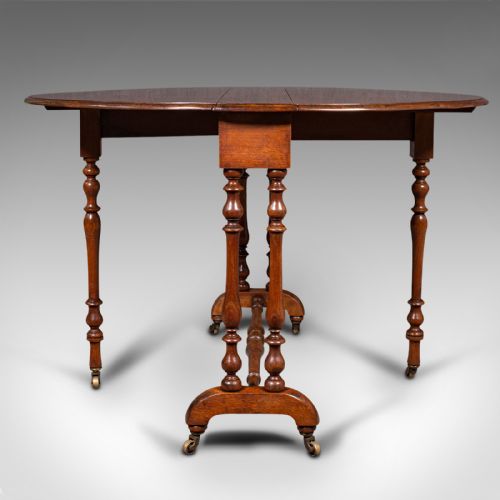 ANTIQUE OVAL SUTHERLAND TABLE ENGLISH GATE LEG OCCASIONAL VICTORIAN C1850 - ADDITIONAL PHOTO 4