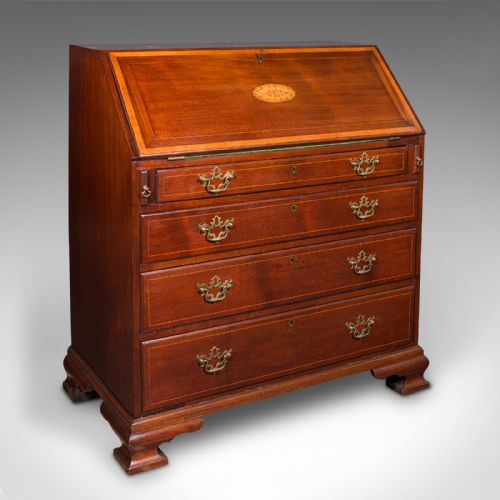 fig 1. Antique Fall Front Bureau, Scottish, Georgian Revival, Victorian