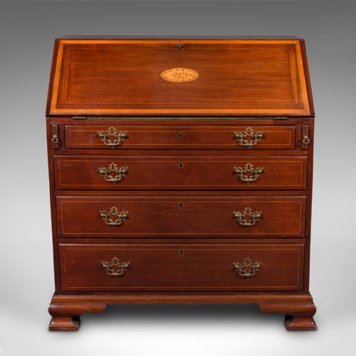 fig 2. Antique Fall Front Bureau, Scottish, Georgian Revival, Victorian