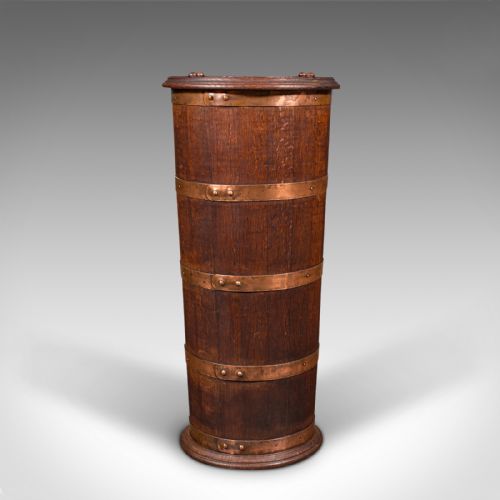 fig 3. Large Antique Coopered Umbrella Stand, English, Oak, Hall, Stick Rack, Victorian