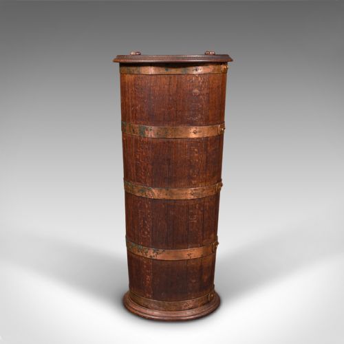 fig 4. Large Antique Coopered Umbrella Stand, English, Oak, Hall, Stick Rack, Victorian