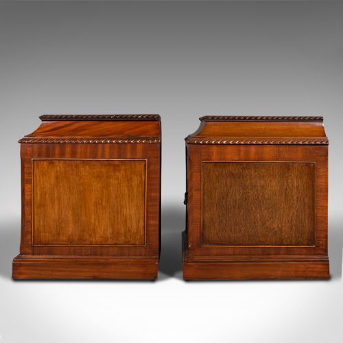 fig 3. Pair Of Antique Nightstands, English, Bedside, Fireside Cabinet, William IV