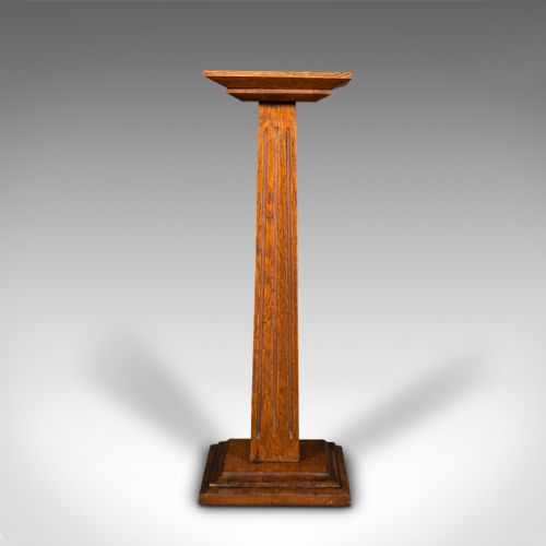 fig 2. Antique Bust Stand, English, Oak, Jardiniere, Torchere, Column, Victorian, 1870