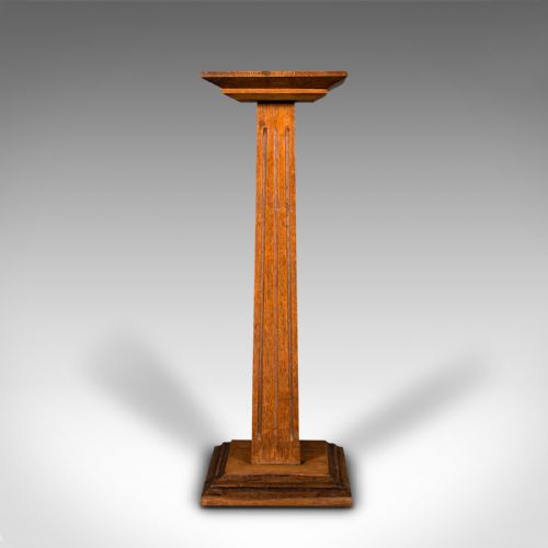 fig 3. Antique Bust Stand, English, Oak, Jardiniere, Torchere, Column, Victorian, 1870