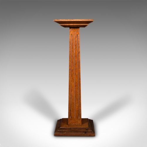 fig 4. Antique Bust Stand, English, Oak, Jardiniere, Torchere, Column, Victorian, 1870