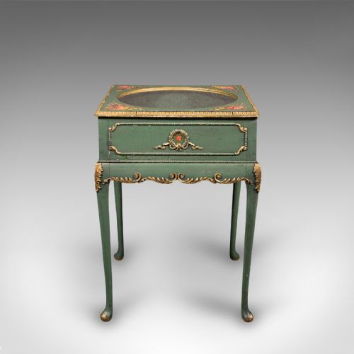 fig 5. Antique Hand Painted Bijouterie Table, French, Pine, Display Cabinet, Victorian