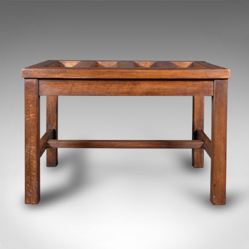 fig 1. Antique Luggage Rack, English, Oak, Bedroom Night Stand, Edwardian, Circa 1910