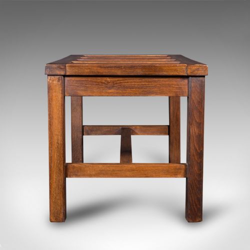 fig 2. Antique Luggage Rack, English, Oak, Bedroom Night Stand, Edwardian, Circa 1910