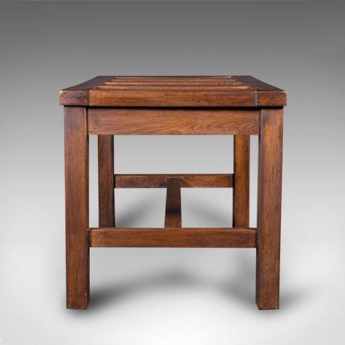 fig 3. Antique Luggage Rack, English, Oak, Bedroom Night Stand, Edwardian, Circa 1910
