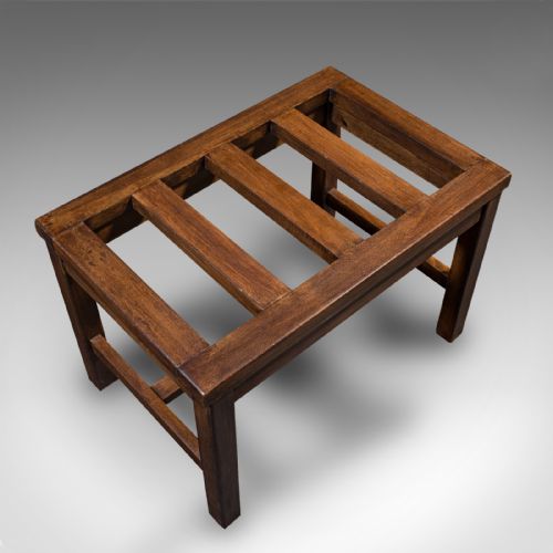 fig 4. Antique Luggage Rack, English, Oak, Bedroom Night Stand, Edwardian, Circa 1910