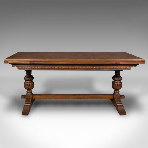 fig 2. Antique Extending Dining Table, English, Oak, 6-8 Seat, Country House, Edwardian
