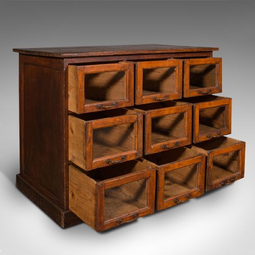 fig 1. Antique Haberdasher's Cabinet, English, Shop Keeper, Chest of Drawers, Victorian