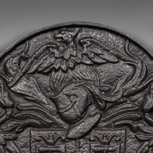 fig 3. Large Antique Fire Back, English, Fireplace, Background, Reflector, Victorian