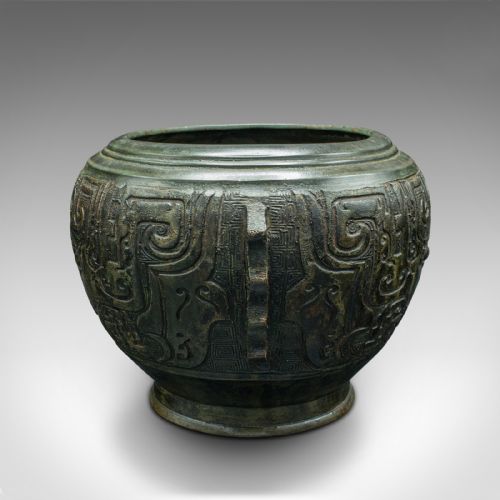 fig 2. Antique Decorative Censer, Japanese, Bronze, Incense, Jardiniere Pot, Victorian