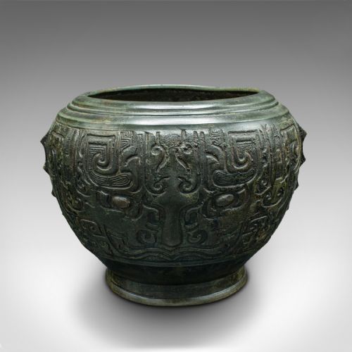 fig 4. Antique Decorative Censer, Japanese, Bronze, Incense, Jardiniere Pot, Victorian