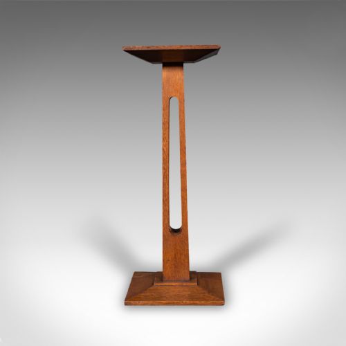fig 1. Small Antique Bust Stand, English, Oak, Jardiniere, Torchere, Column, Victorian