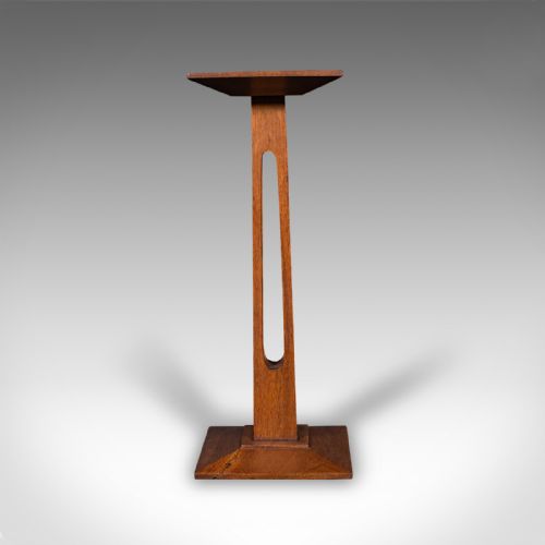 fig 2. Small Antique Bust Stand, English, Oak, Jardiniere, Torchere, Column, Victorian
