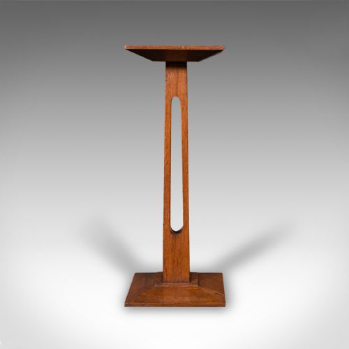 fig 3. Small Antique Bust Stand, English, Oak, Jardiniere, Torchere, Column, Victorian