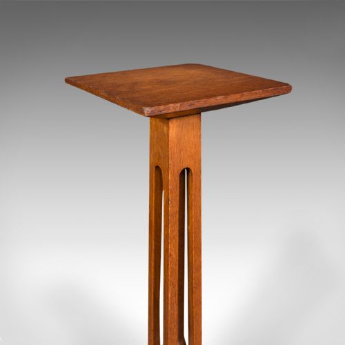 fig 4. Small Antique Bust Stand, English, Oak, Jardiniere, Torchere, Column, Victorian