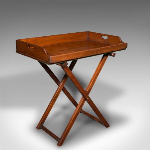 Antique Drop Front Butler's Stand, English Serving Tray, Afternoon Tea, Georgian