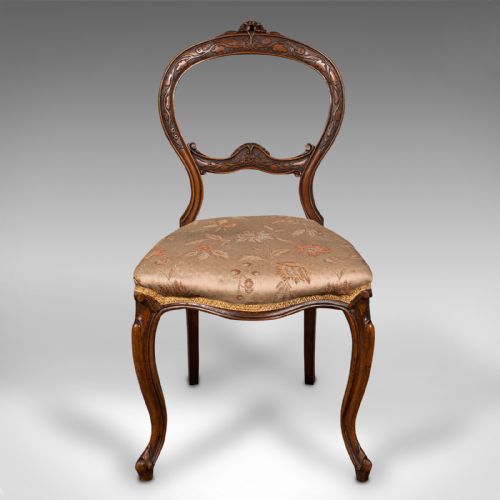 fig 2. Pair Of Antique Side Chairs, English, Walnut, Reception Hall, Seat, Victorian