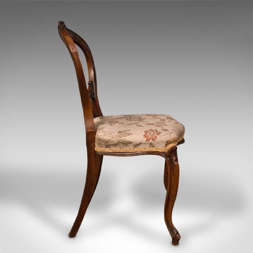 fig 3. Pair Of Antique Side Chairs, English, Walnut, Reception Hall, Seat, Victorian