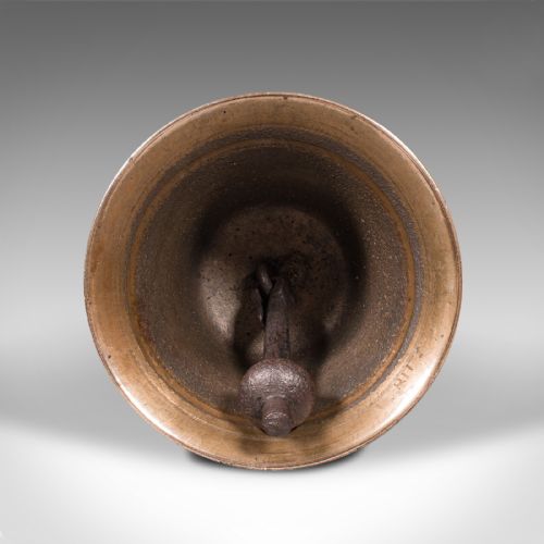 fig 2. Antique Schoolmaster's Hand Bell, English, Bronze, Walnut, Ringer, Victorian