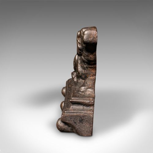 fig 3. Small Antique Dog Door Stop, English, Iron, Decorative Doorstopper, Victorian