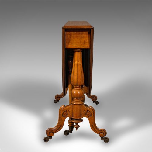 fig 3. Antique Sutherland Table, English, Burr Walnut, Oval, Occasional, Victorian