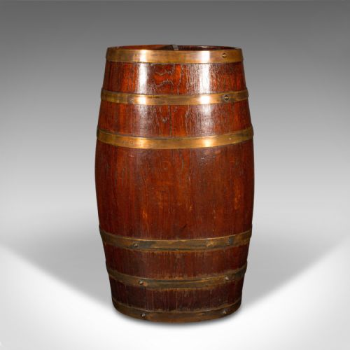 fig 1. Antique Coopered Whisky Barrel, Scottish, Hall, Stick, Umbrella Stand, Victorian
