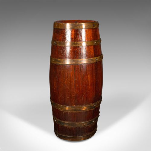 fig 2. Antique Coopered Whisky Barrel, Scottish, Hall, Stick, Umbrella Stand, Victorian