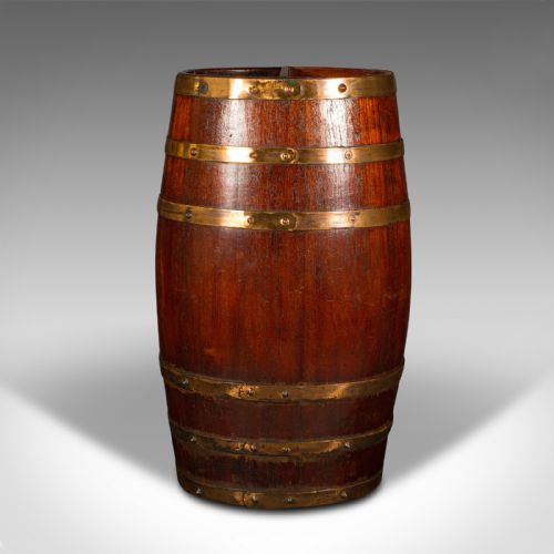 fig 3. Antique Coopered Whisky Barrel, Scottish, Hall, Stick, Umbrella Stand, Victorian