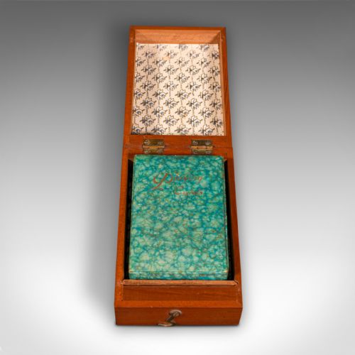 fig 1. Antique Cribbage Game Case, English Gaming Box, Playing Cards, Edwardian, C.1910